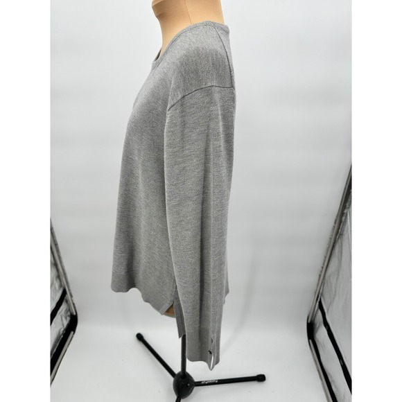 Premise‎ Womens Gray Crew Neck Long Sleeve Button Cuff Knit Sweater - M - Picture 3 of 8
